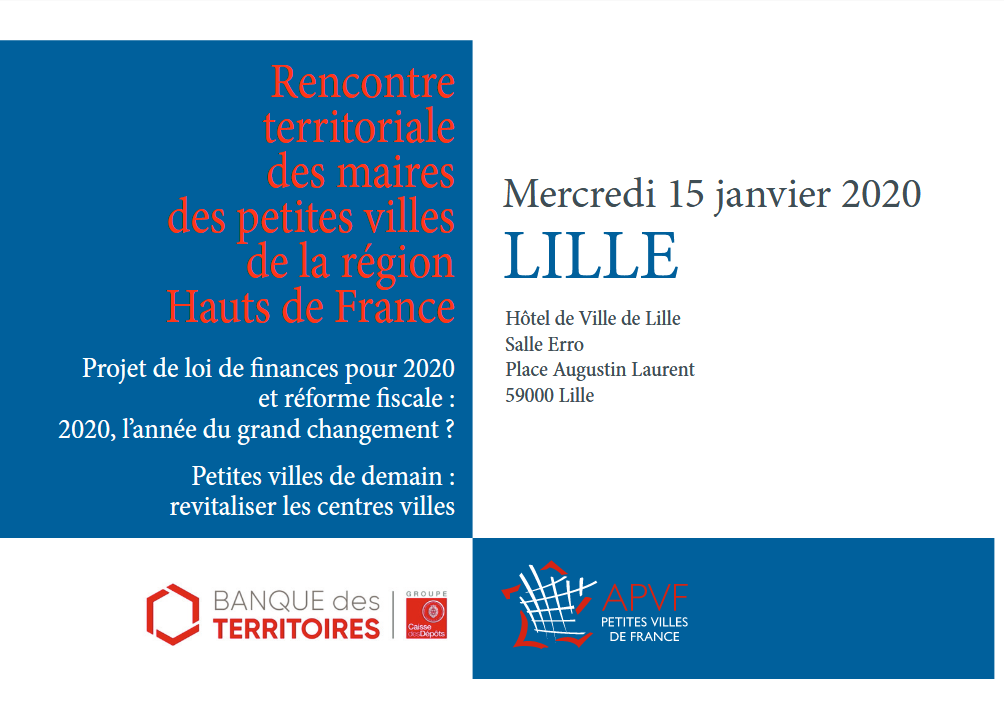 15 janvier : Rencontre territoriale des maires des petites villes de la région Hauts de France