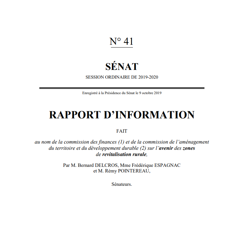 Zone de revitalisation rurale : des Sénateurs plaident pour leur maintien