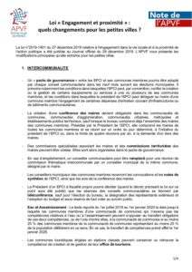 Loi « Engagement et proximité » : quels changements pour les petites villes ?