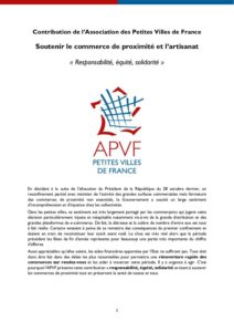 Contribution : "Soutenir le commerce de proximit&eacute; et l&rsquo;artisanat : Responsabilit&eacute;, &eacute;quit&eacute;, solidarit&eacute;" - janvier 12