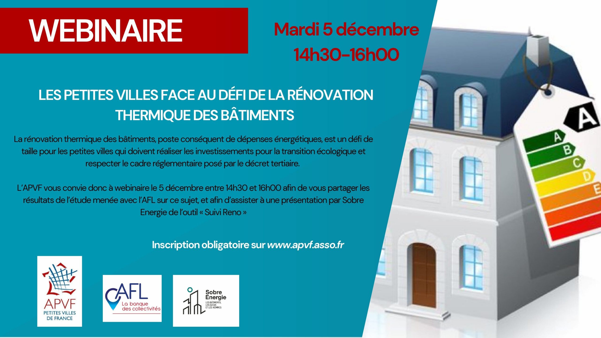 Webinaire - Les Petites Villes face au défi de la rénovation thermique des bâtiments, le 05 décembre