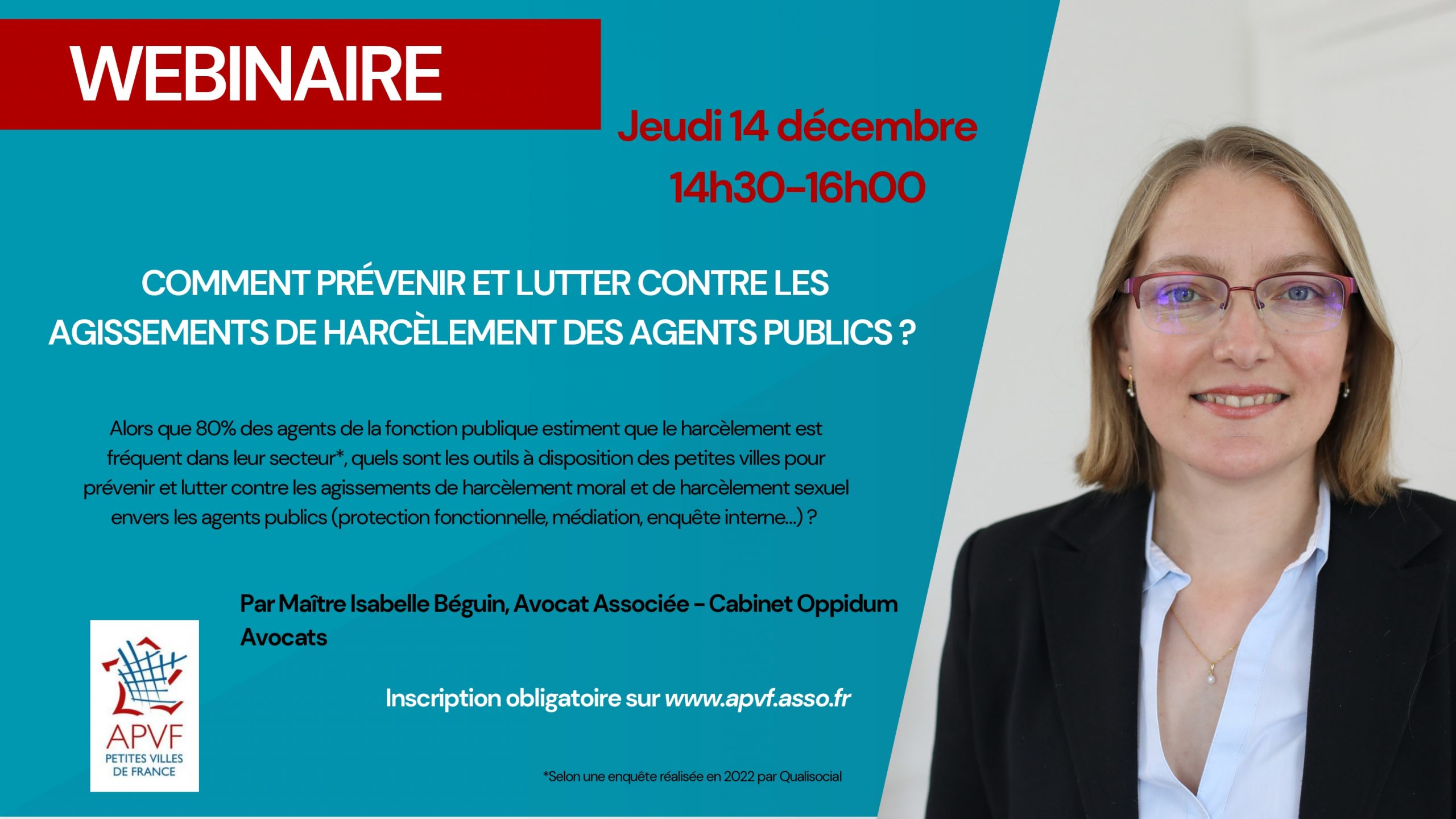 Webinaire - Comment prévenir et lutter contre les agissements de harcèlement des agents publics ? Le 14 décembre