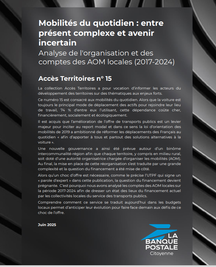 Mobilité : état des lieux du financement actuel du service de transports publics