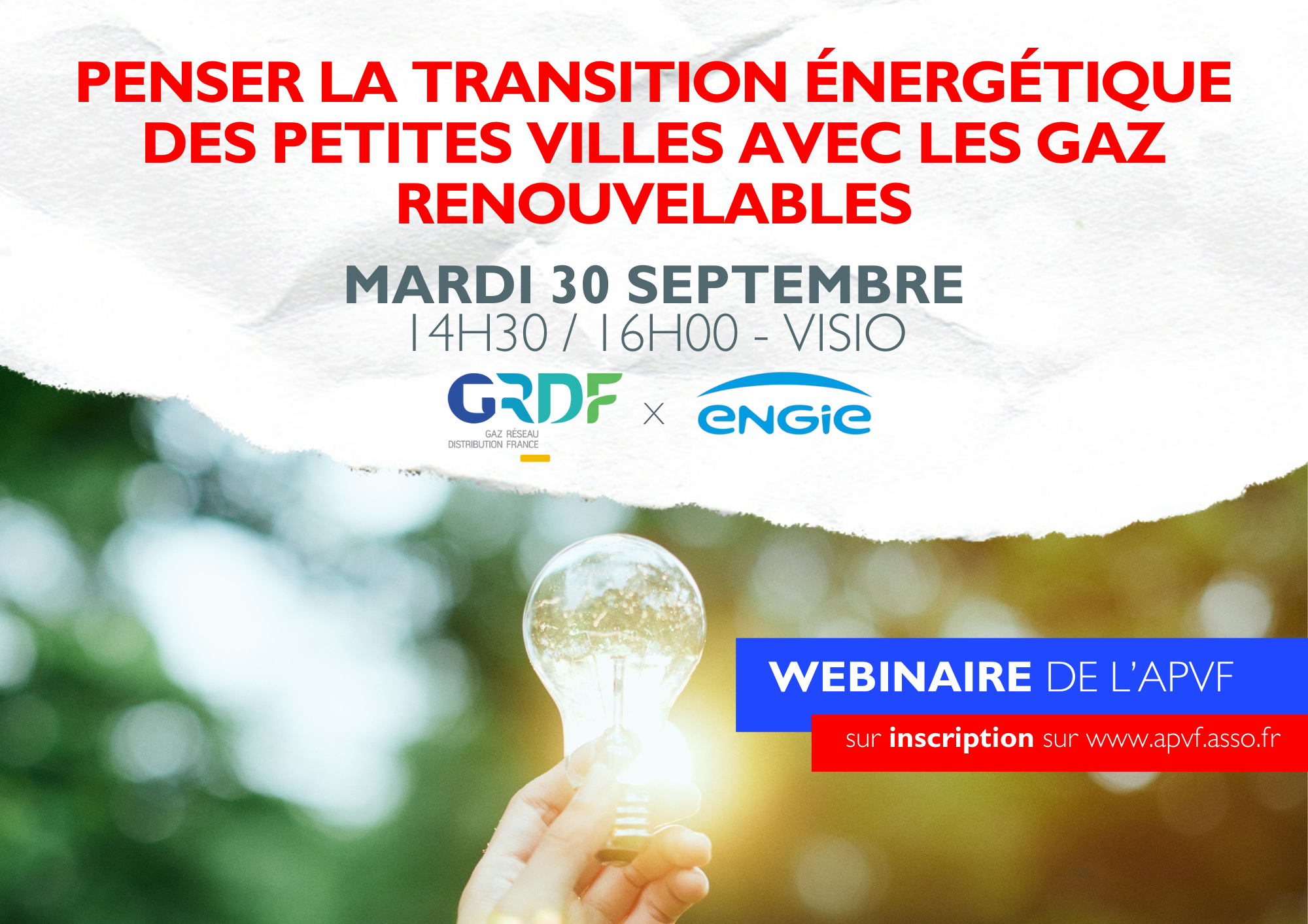 Webinaire APVF -  Penser la transition énergétique des petites villes avec les gaz renouvelables